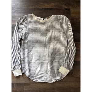 Loft‎ Women's Striped Long Sleeve XS Black White